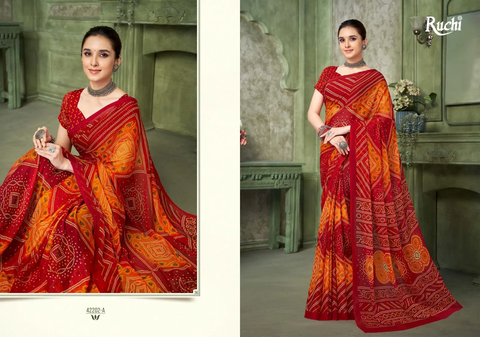 Star Chiffon Vol 193 By Ruchi Chiffon Saree Wholesale In India